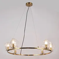 Люстра подвесная Бегард (Begard) OML-68003-06 Omnilux прозрачная на 6 ламп, основание античное бронза в стиле современный Люстра подвесная Бегард (Begard) OML-68003-06 Omnilux прозрачная на 6 ламп, основание античное бронза в стиле современный